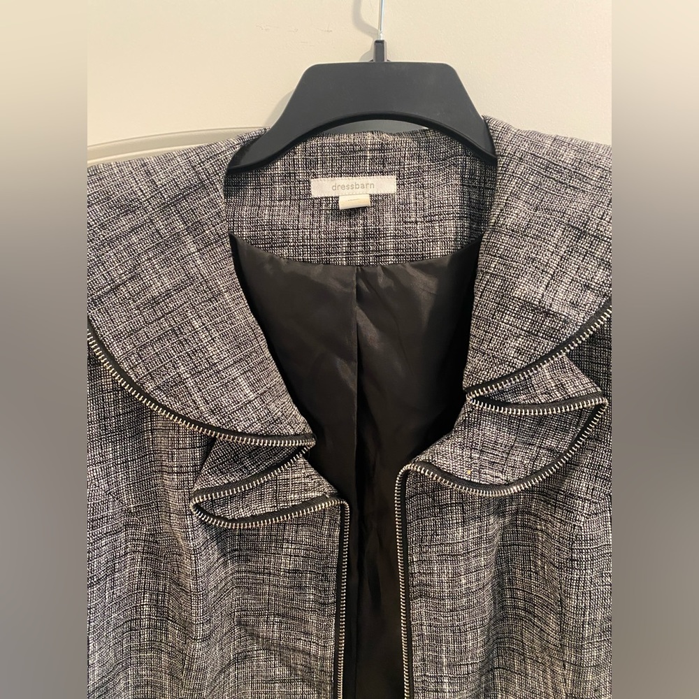 Dressbarn Ruffle Zipper Blazer - Picture 2 of 5